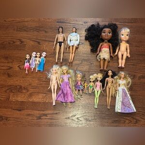 BUNDLE OF DISNEY PRINCESS & PRINCE FIGURES Light & Sound Mohana Tink Repunzel